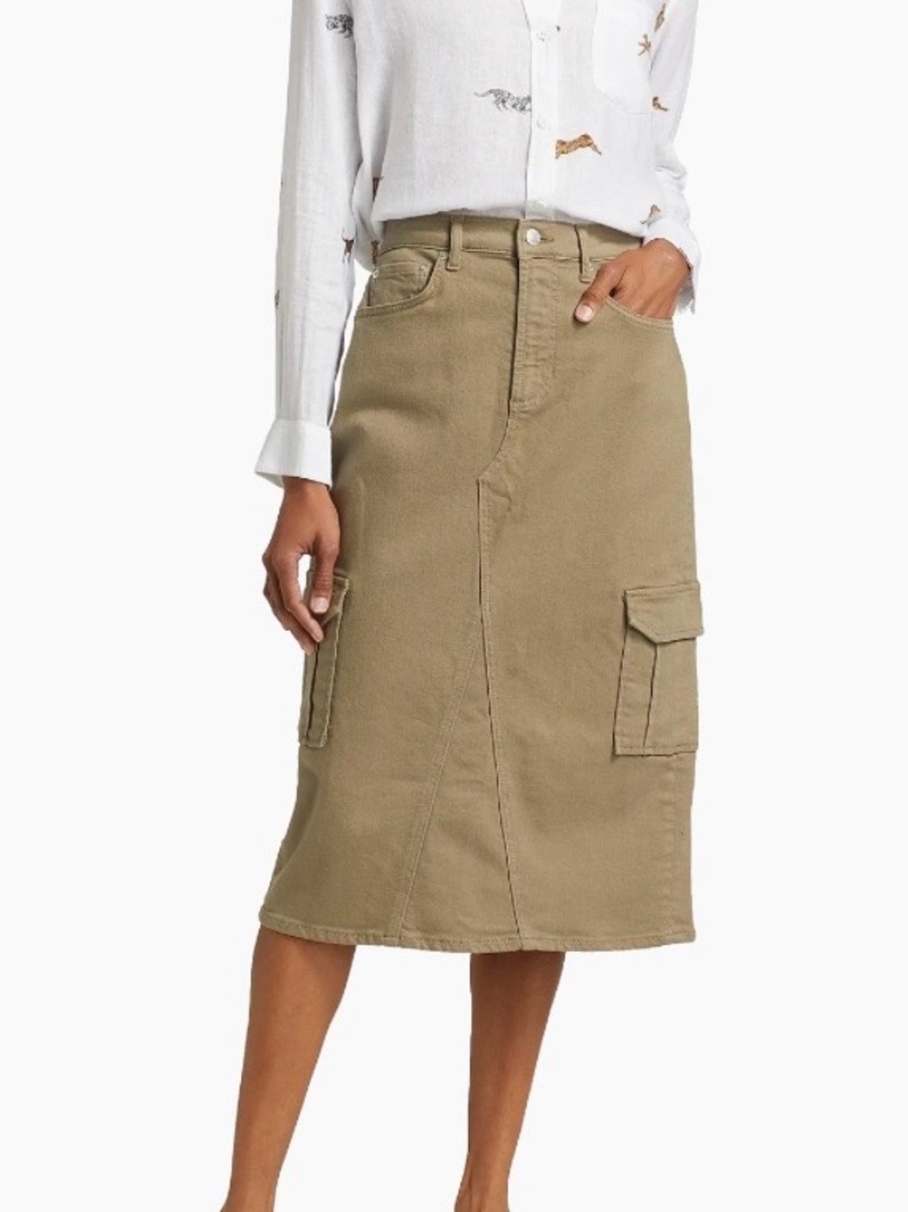 Rails Tan /Olive Cargo Midi Skirt - Women's Utility Skirt
